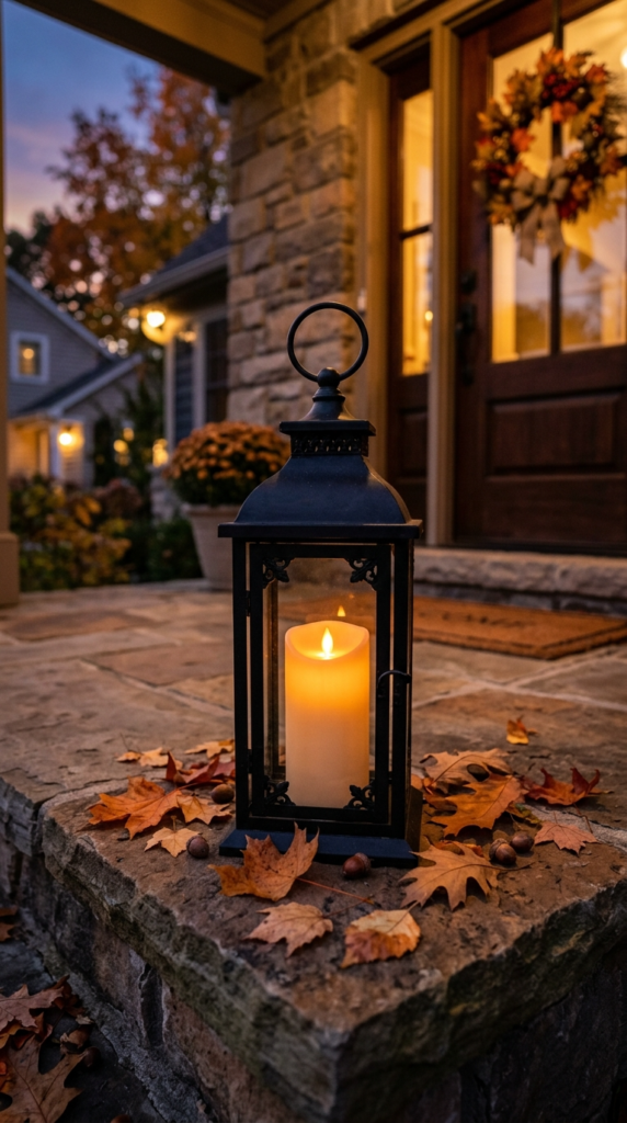 Matte Black Metal Lanterns with LED Candles