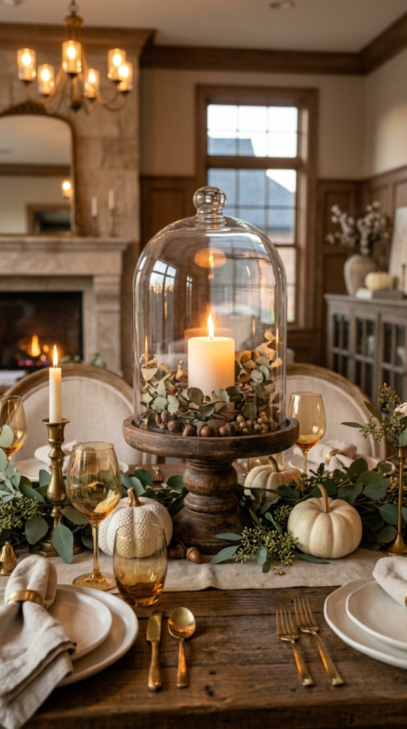 Cloche-Covered Candle Displays
