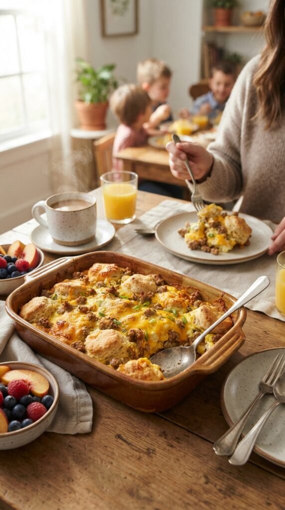 Sausage and Biscuit Breakfast Casserole