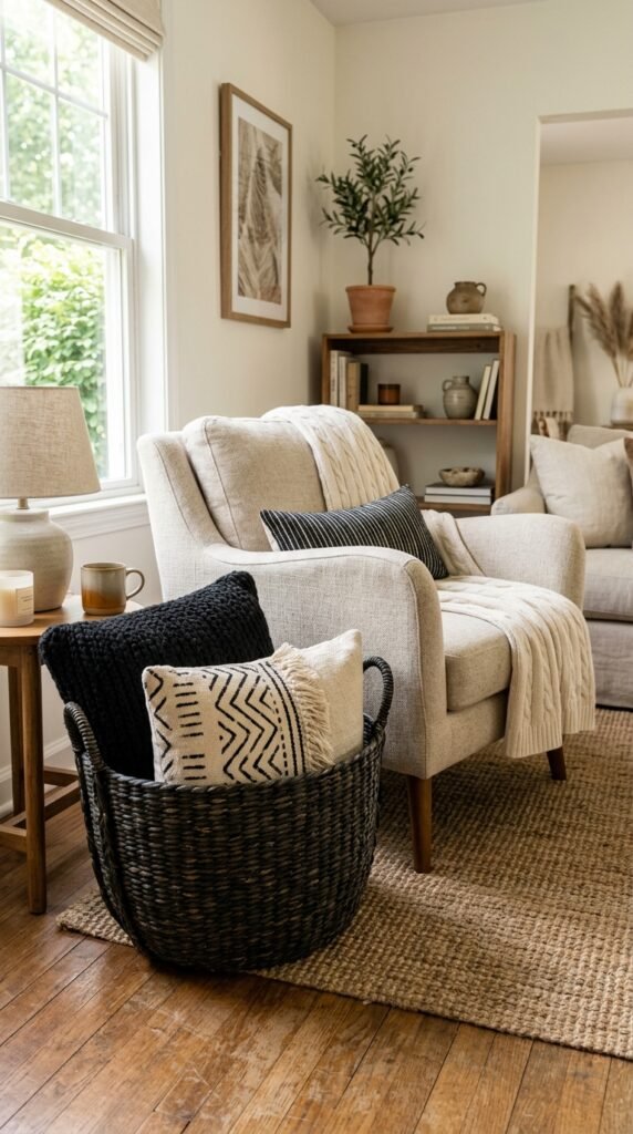 Woven Seagrass Baskets for Throw Pillows