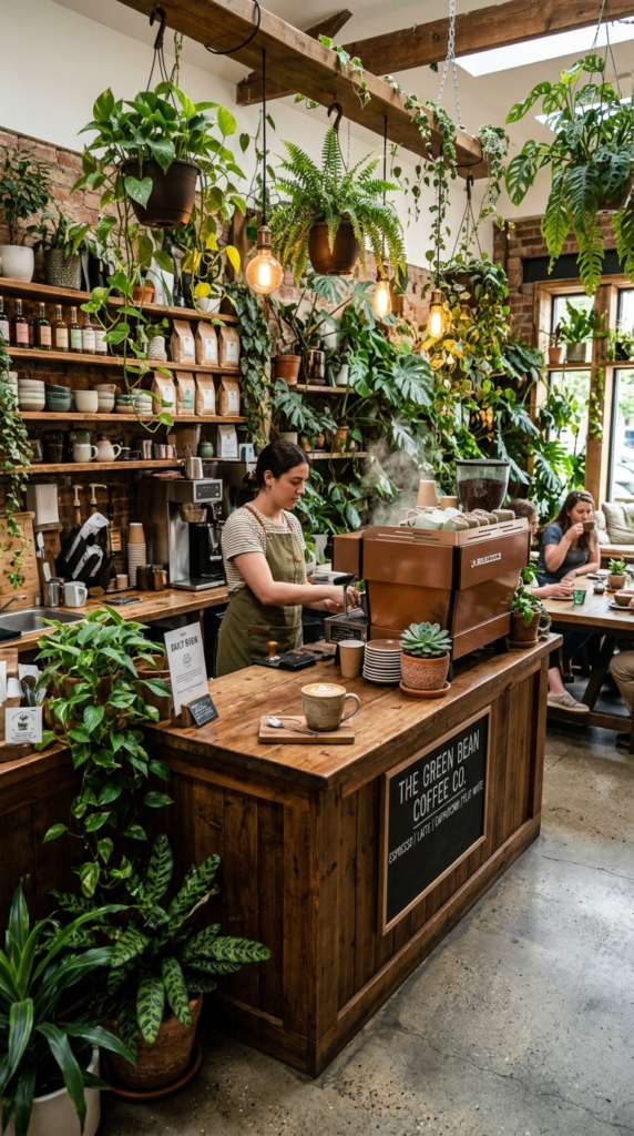 Coffee Bar with Greenery