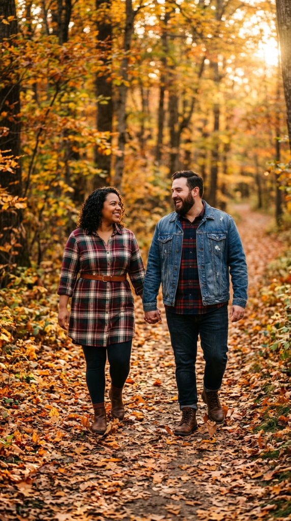 Oversized Flannel Dress and Denim Layer