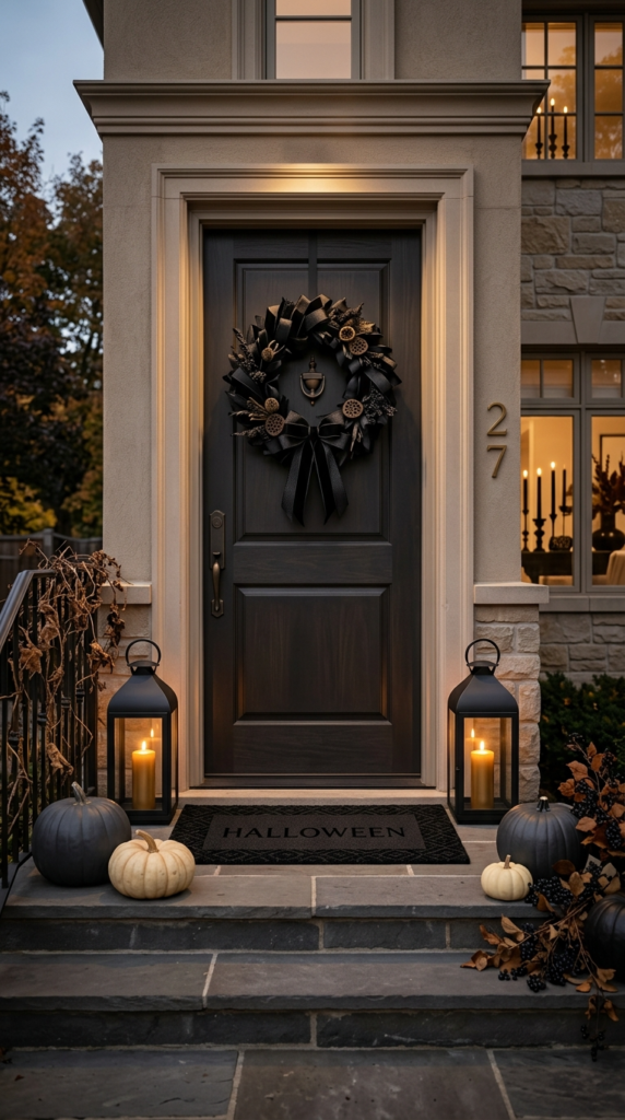 Black Door Mat and Coordinating Accents