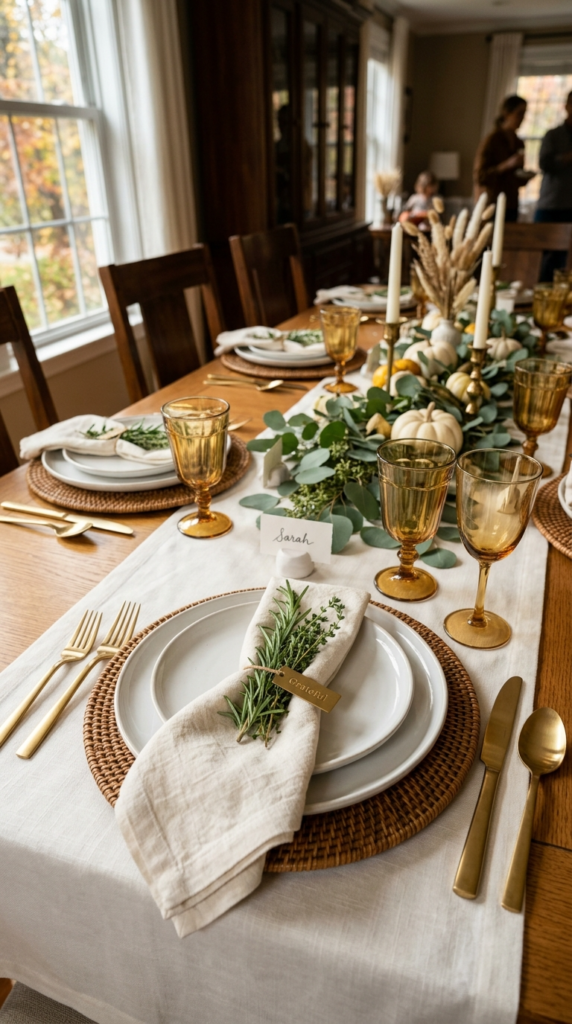 Fresh Herb Sprig Place Settings