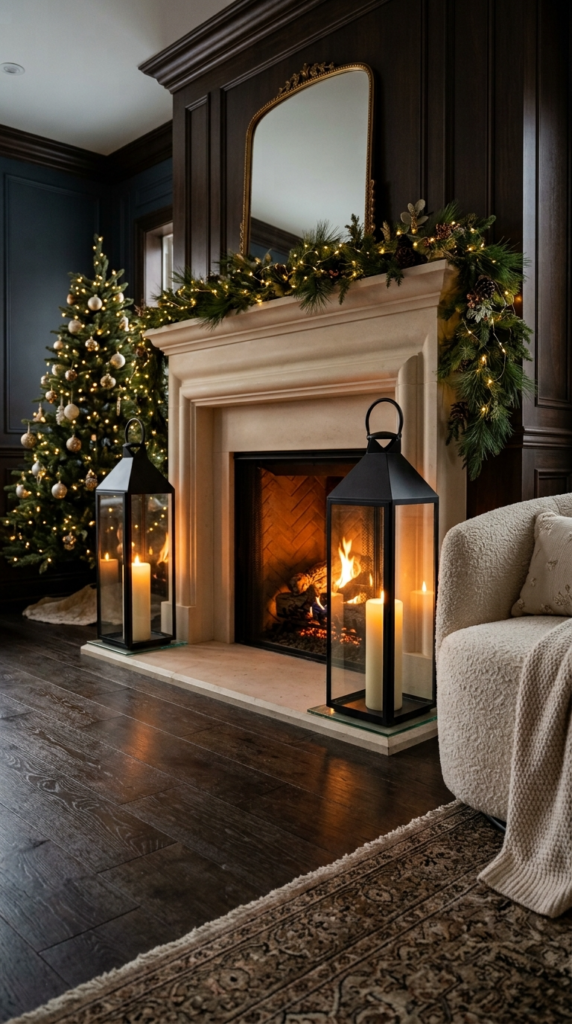 Oversized Floor Lanterns with Pillar Candles