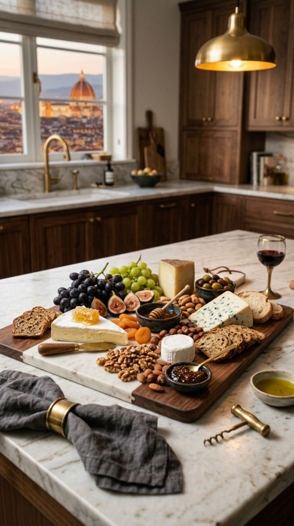 Wood and Marble Cheese Board