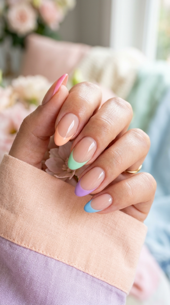 Candy-Colored French Tips