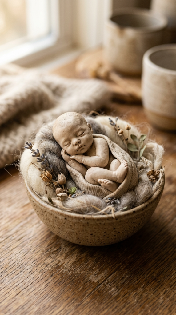 Tiny Sleeping Baby Figure