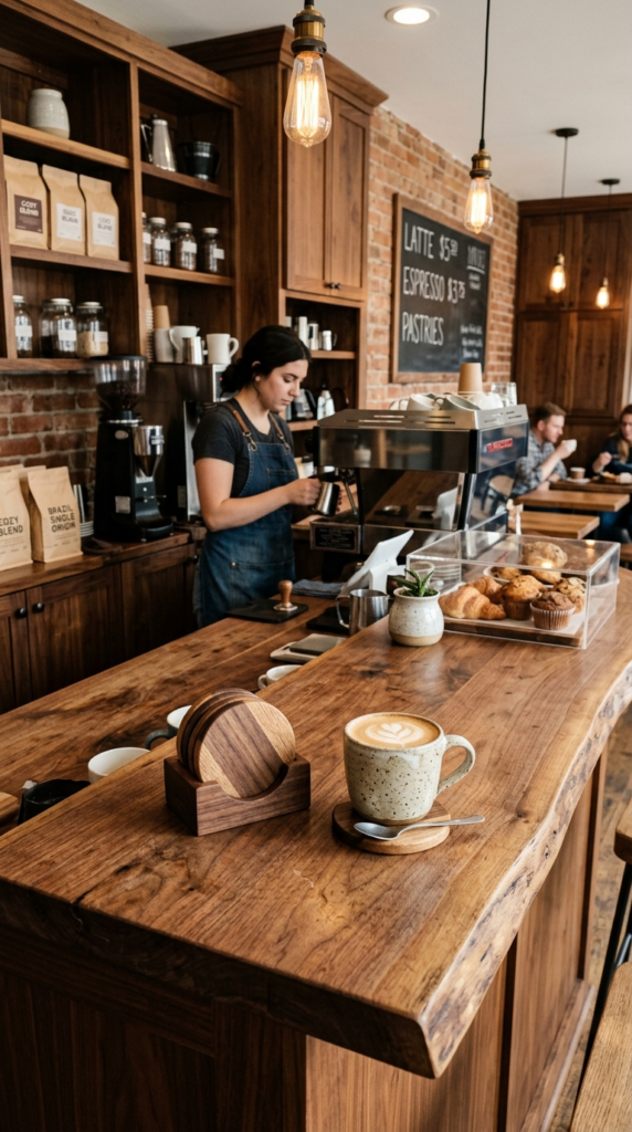 Coffee Bar with Wood Accents