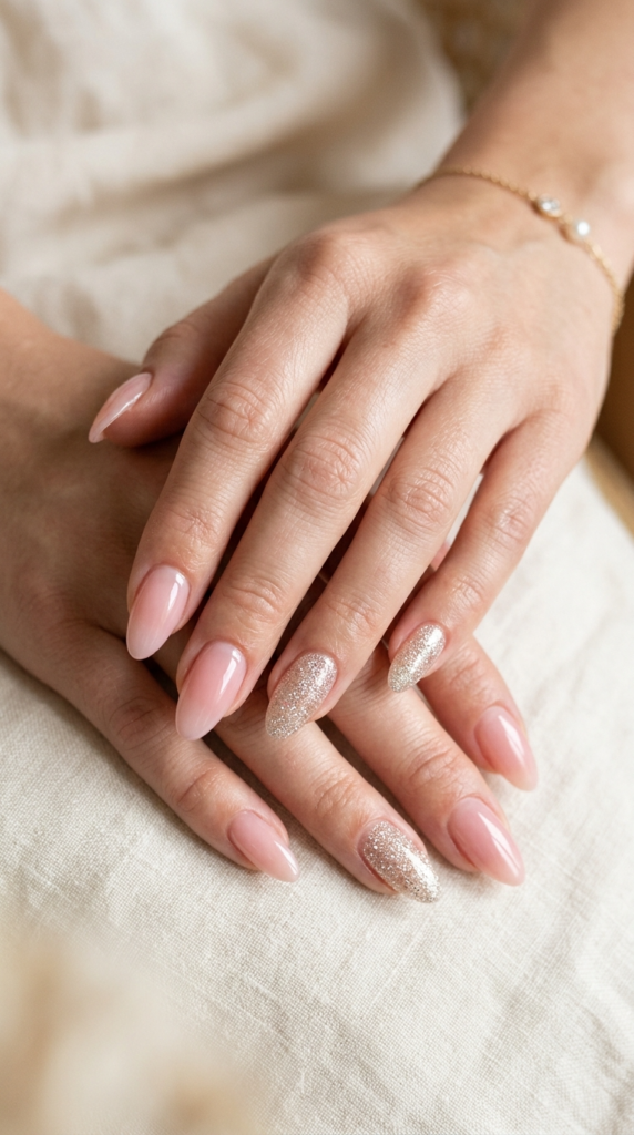 Glitter Accent Nails