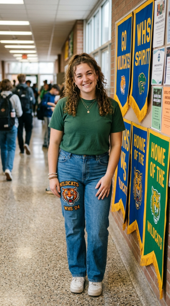Simple jeans, big mascot energy