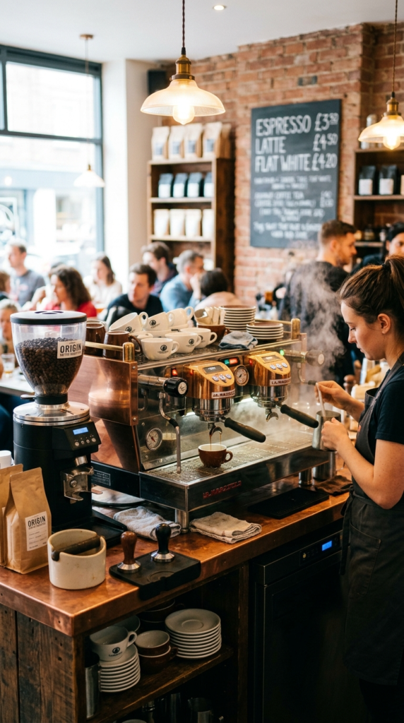 Coffee Bar with an Espresso Machine Display