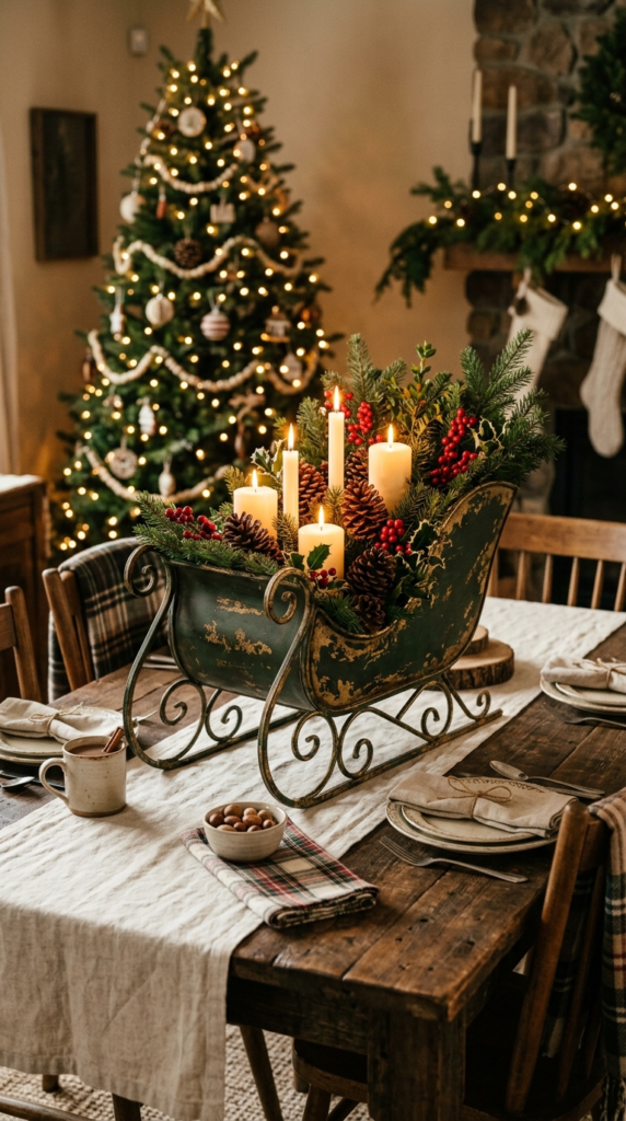 Farmhouse Sleigh Centerpiece