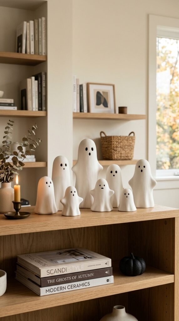 Ceramic Ghost Figurines in Matte White