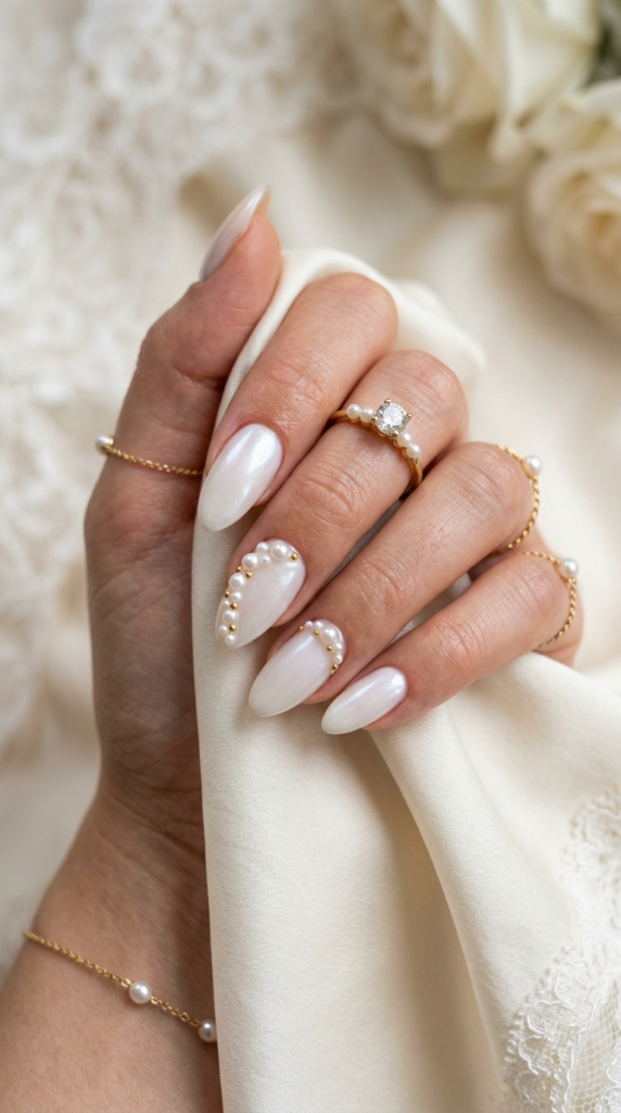 Pearl Accent Nails