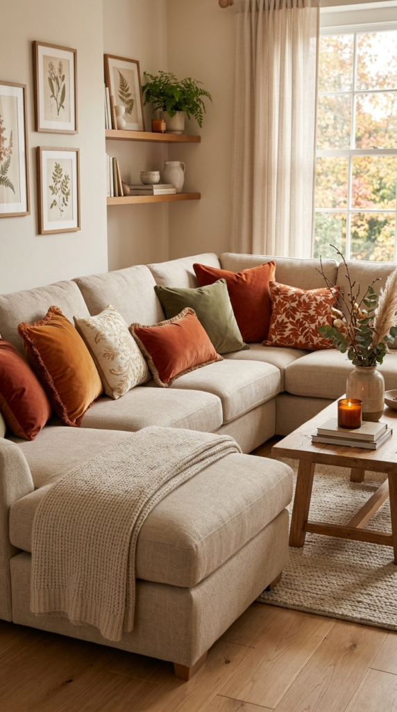 Velvet Accent Pillows in Rich Rust