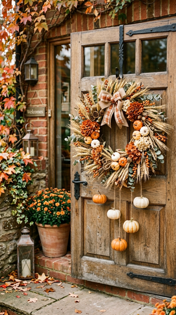 Dried Floral and Wheat Wreath