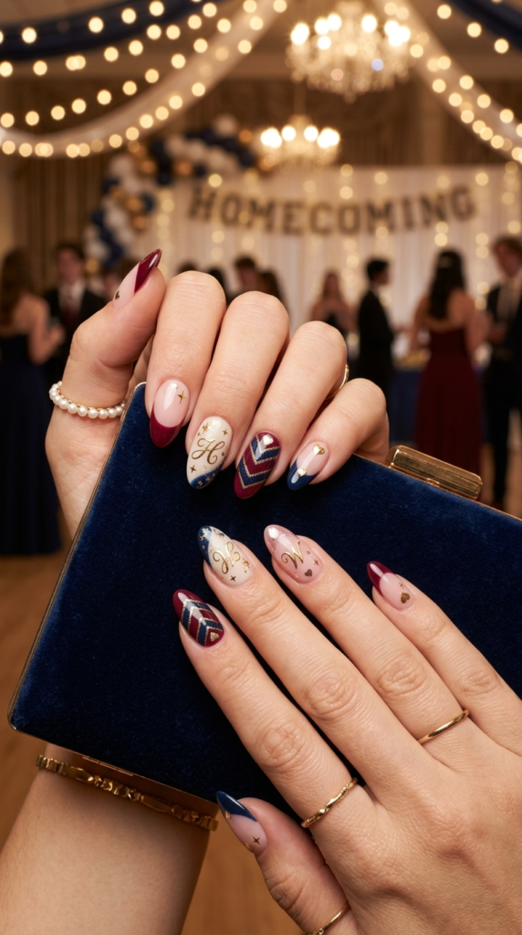 Homecoming School-Spirit Nails