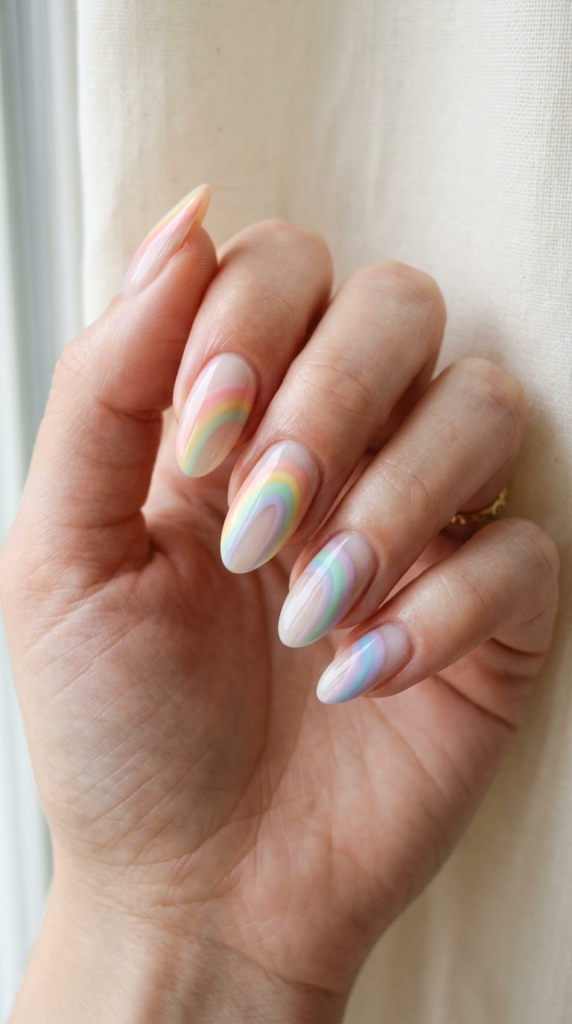 Soft Rainbow Nails