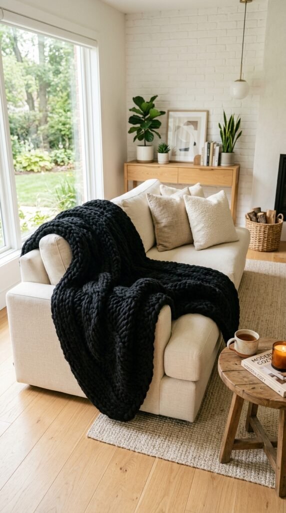 Cozy Black Throw Blankets