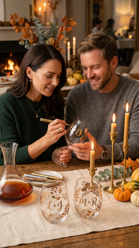 Personalized Pumpkin Wine Glasses