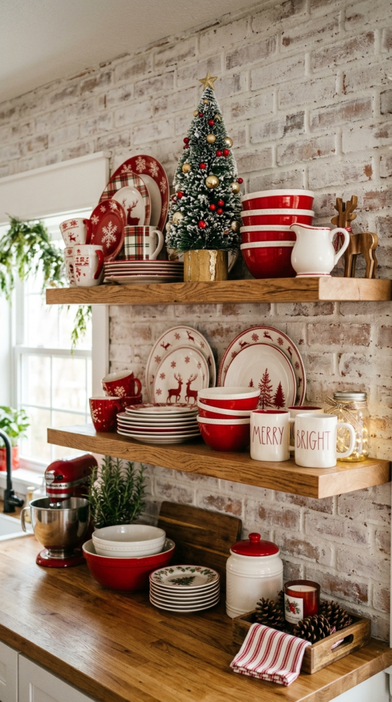 Festive Open Shelf Styling