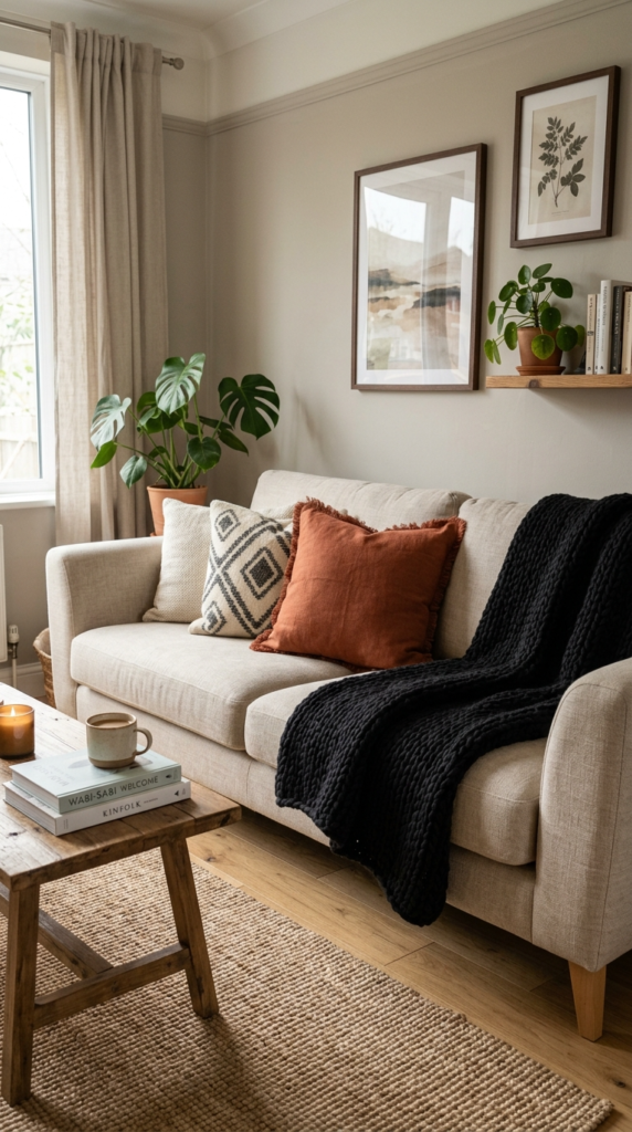 Layered Black Throw Blankets