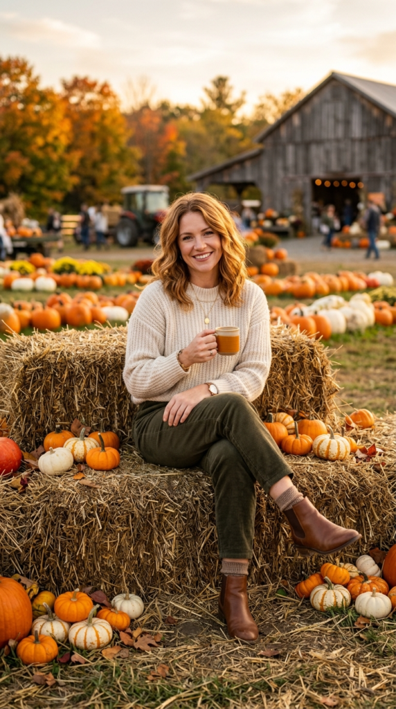 Sitting on a Hay Bale