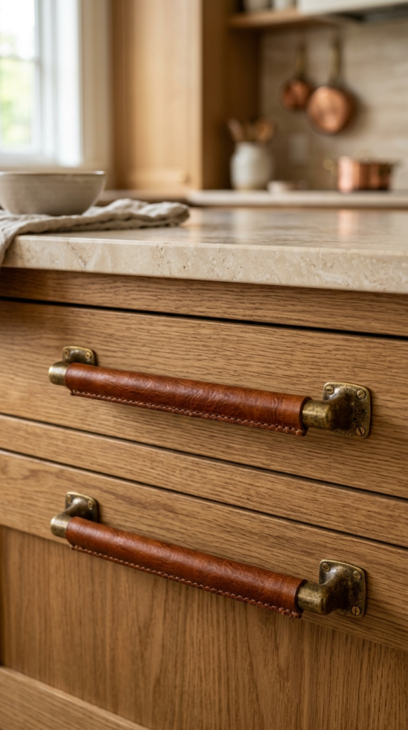 Leather-Wrapped Drawer Pulls