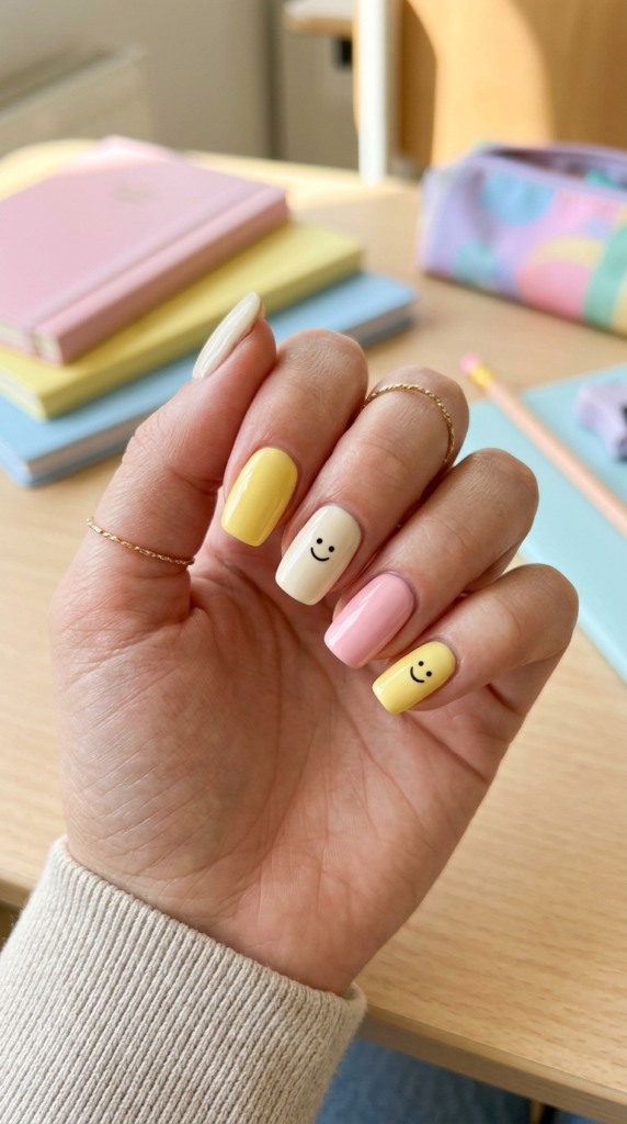 Smiley Face Nails