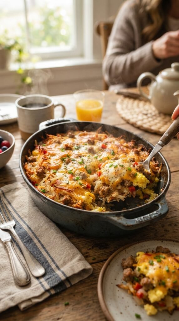 Sausage, Hash Brown, and Cheese Casserole