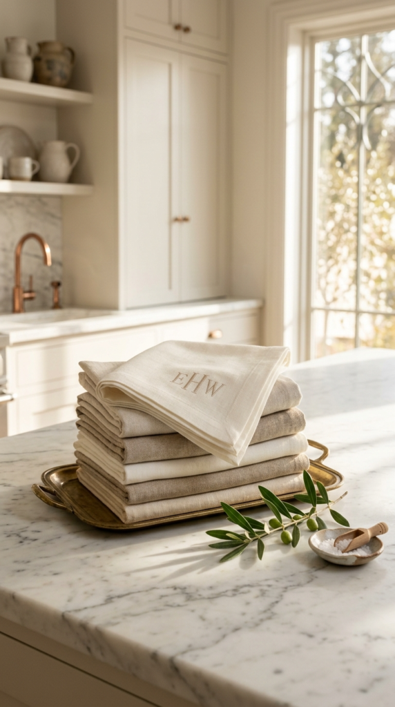 Monogrammed Linen Towels