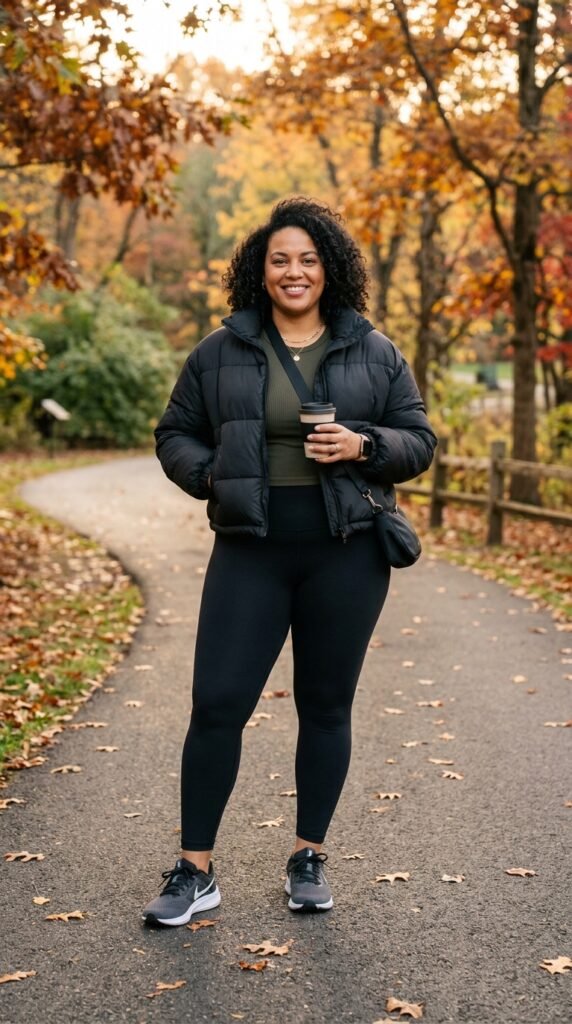 Athletic Leggings and a Cropped Puffer