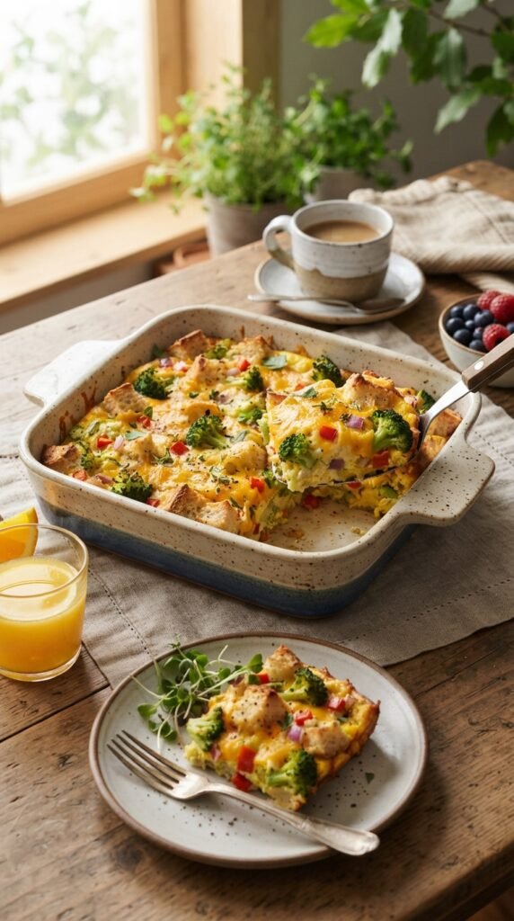 Broccoli, Cheddar, and Egg Casserole
