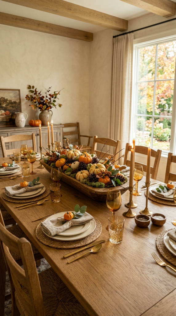 Hand-Carved Wooden Dough Bowl Centerpieces