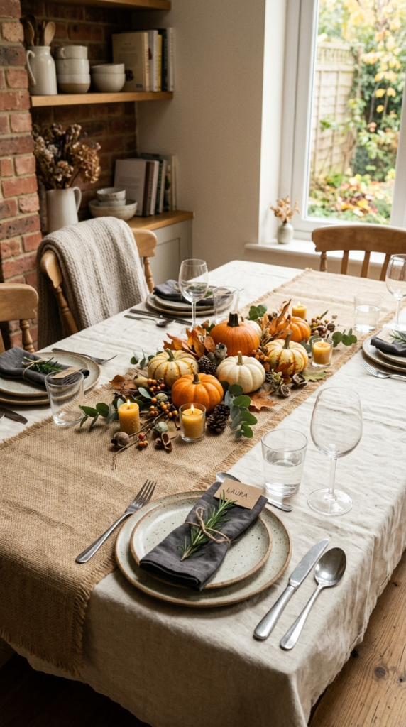 Burlap and Lace Table Runner