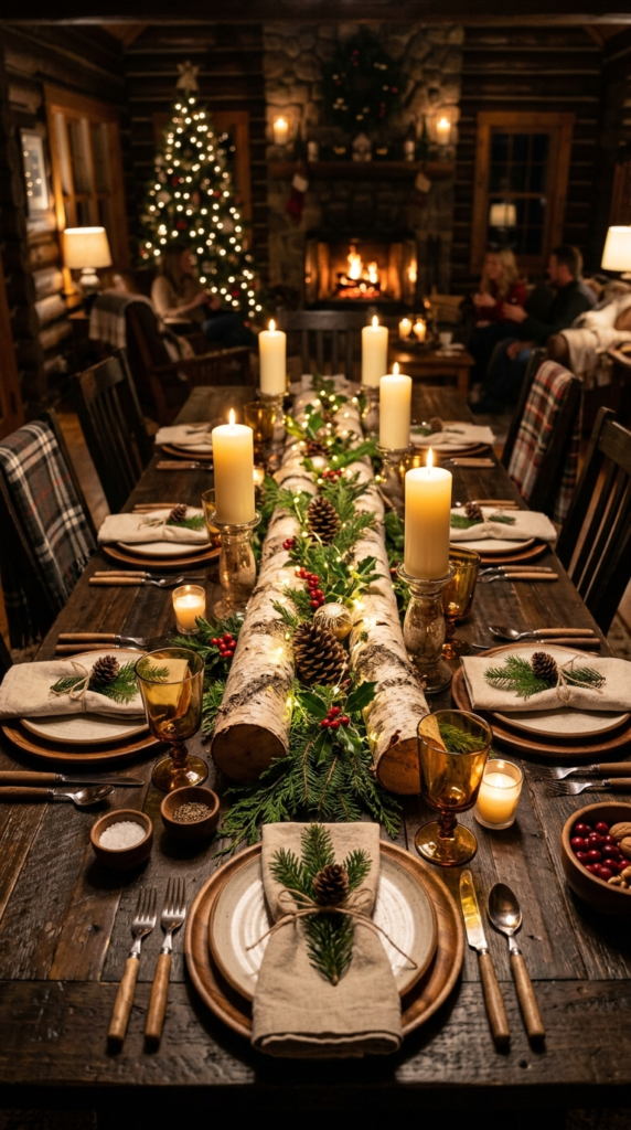 Birch Log Candle Runner