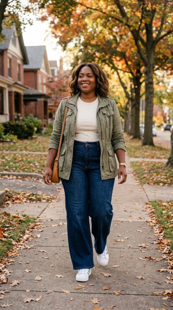 Wide-Leg Jeans and a Basic Tee