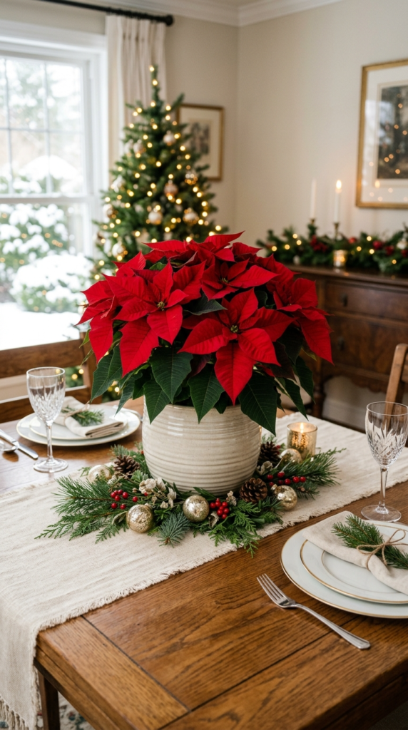 Poinsettia Potted Centerpiece