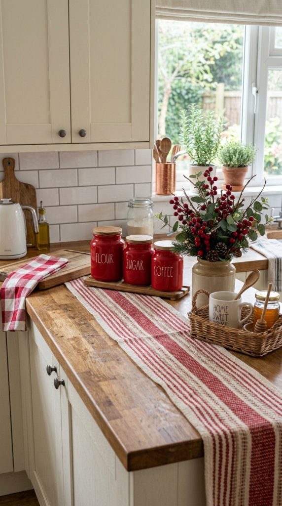 Bold Red Accents Throughout