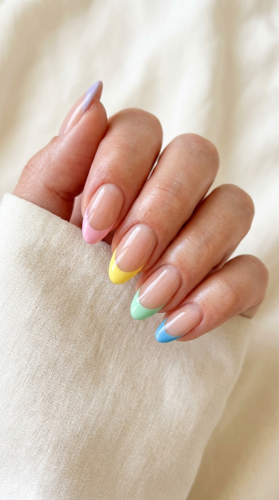 Rainbow French Tips