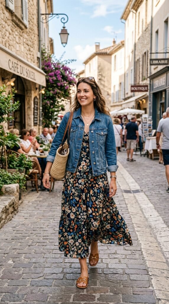 Denim Jacket + Maxi Dress