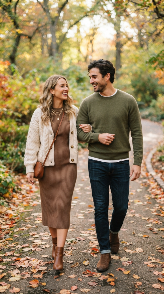 look 3 Plus size couple pumpkin patch outfit ideas