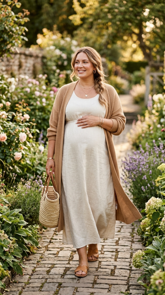 Maxi Dress with a Cardigan