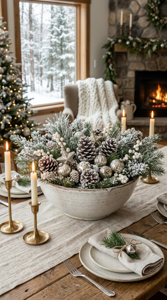 Snowy Pinecone Bowl