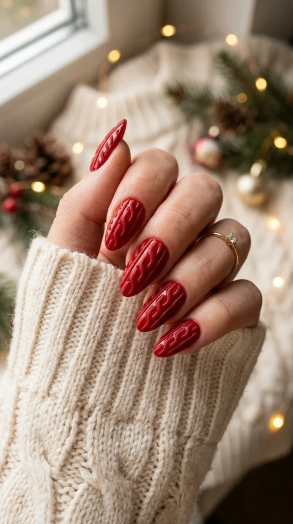Cable Knit Sweater Texture Nails