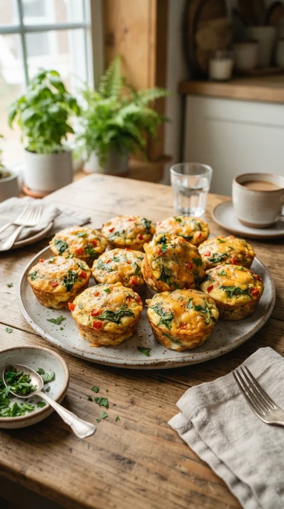 Cheesy Spinach and Egg Muffins