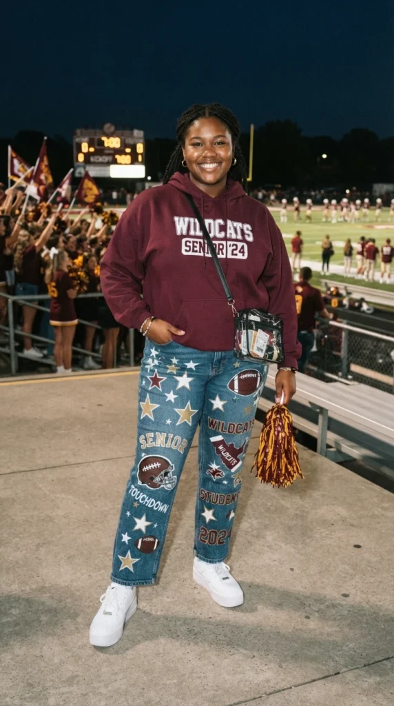 Decorated Senior Jeans and a Team Hoodie