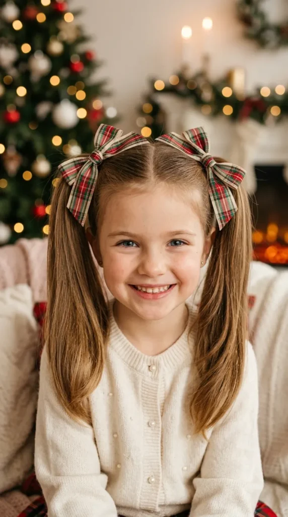 Festive Ribbon Pigtails