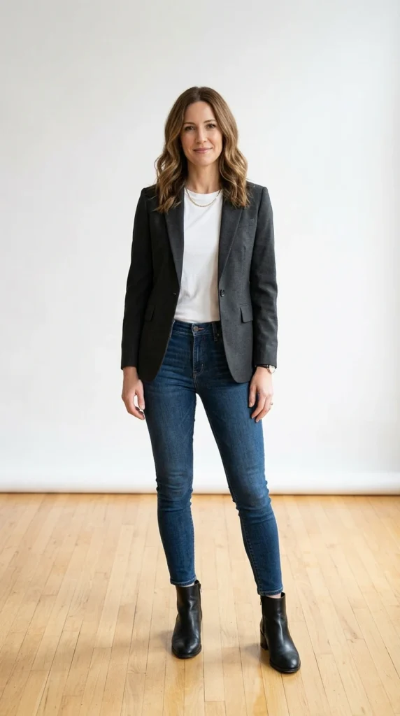 Fitted Blazer and Skinny Jeans